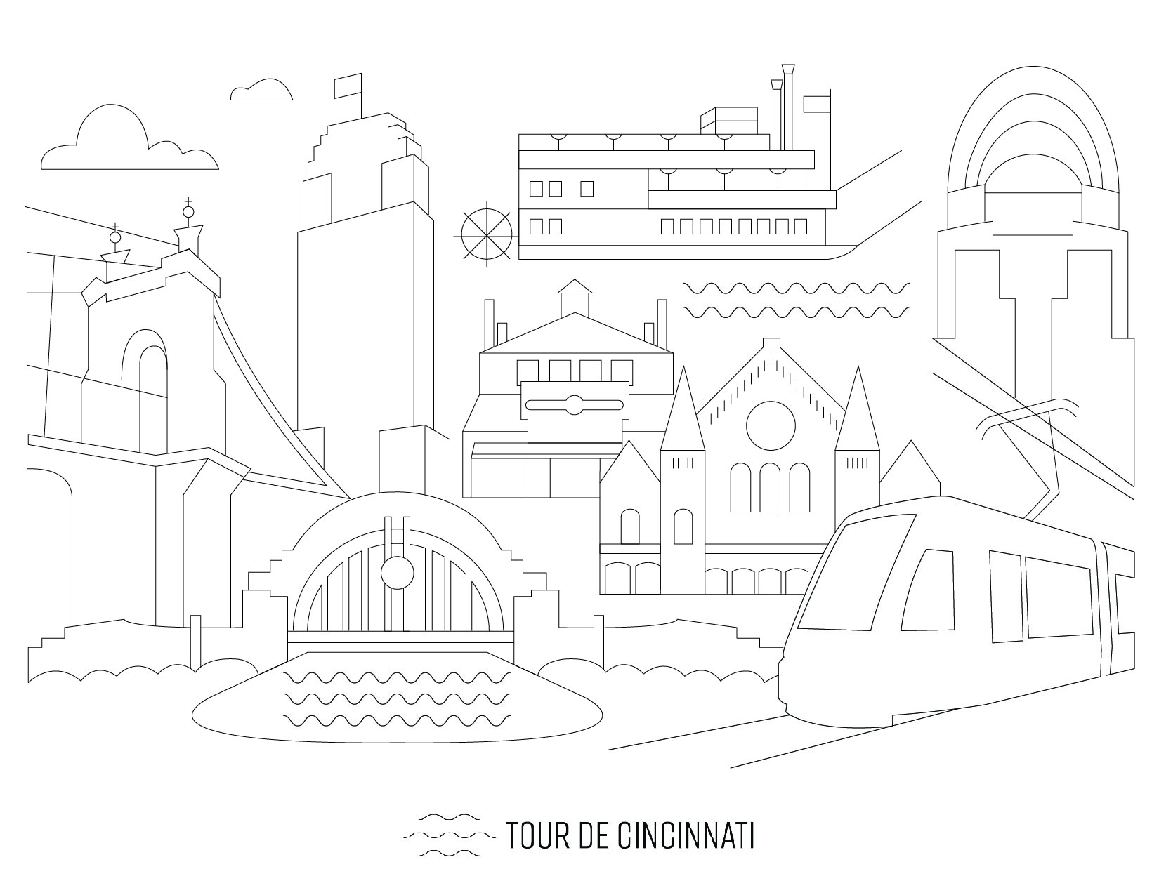 Coloring Cincinnati: Printable Coloring Sheets – Tour de Cincinnati